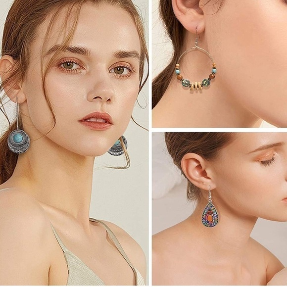 𝅺bohemian Style Set of Earrings - Picture 6 of 8